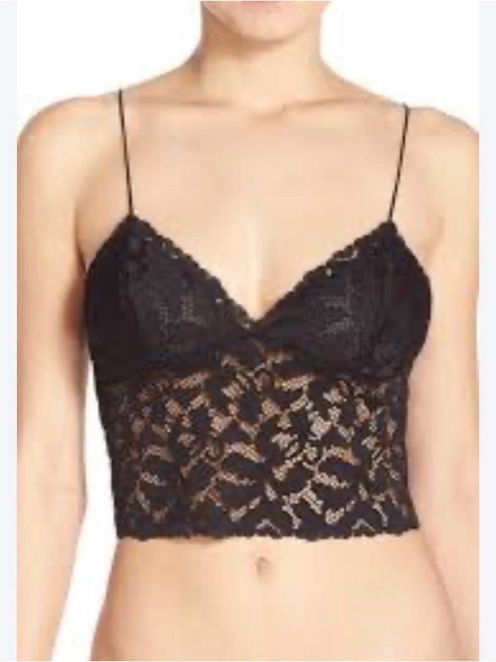 Intimately Free People Black Lace Camisole Bralette